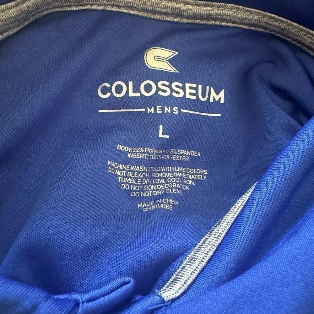 Men’s used Colosseum size L large blue grey Boise State polo shirt - Picture 2 of 4